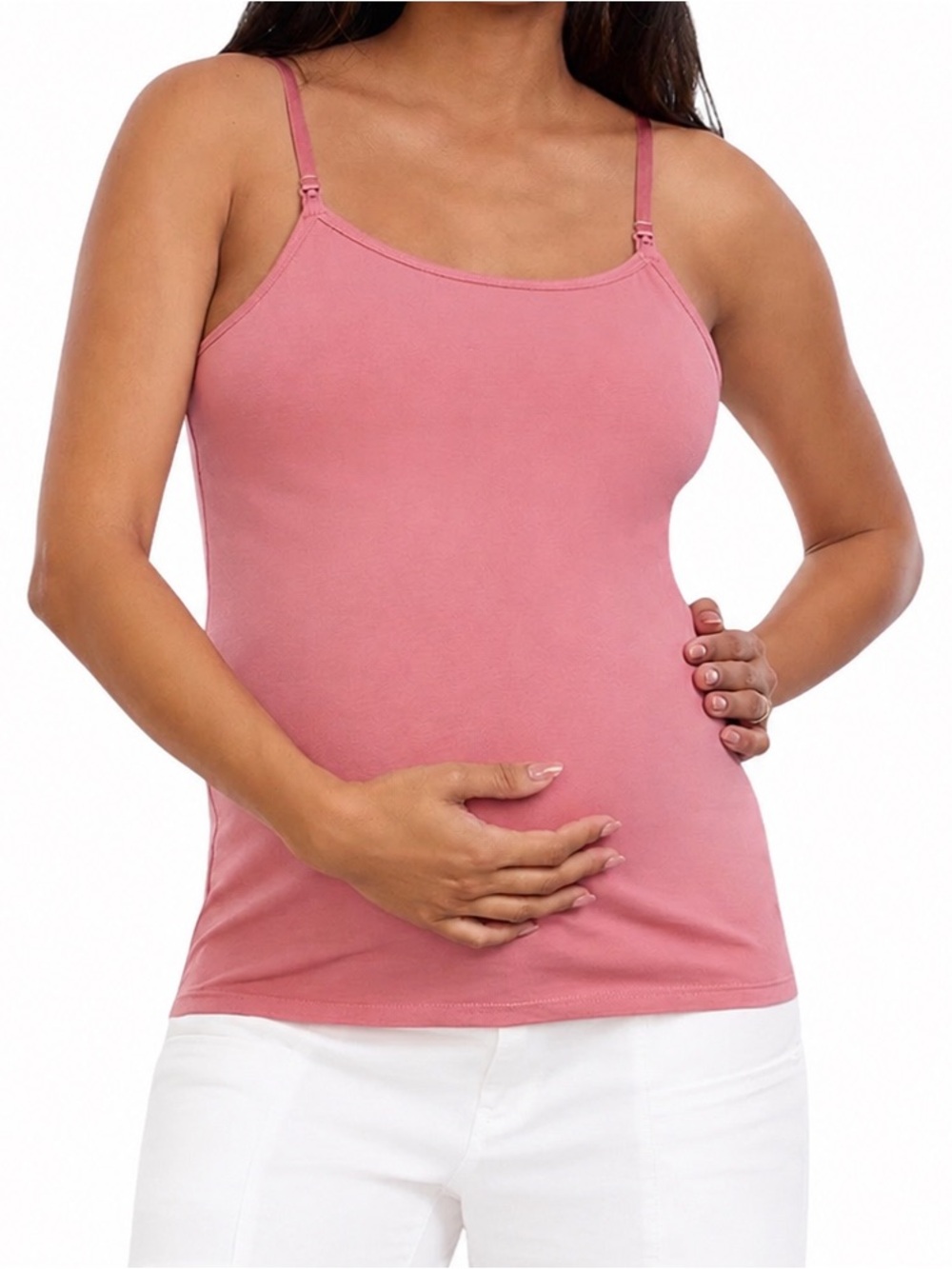 NWT Motherhood Maternity / Nursing Tank Top Cami in Dusty Rose Pink size large